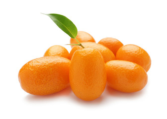 Delicious kumquat fruit on white background