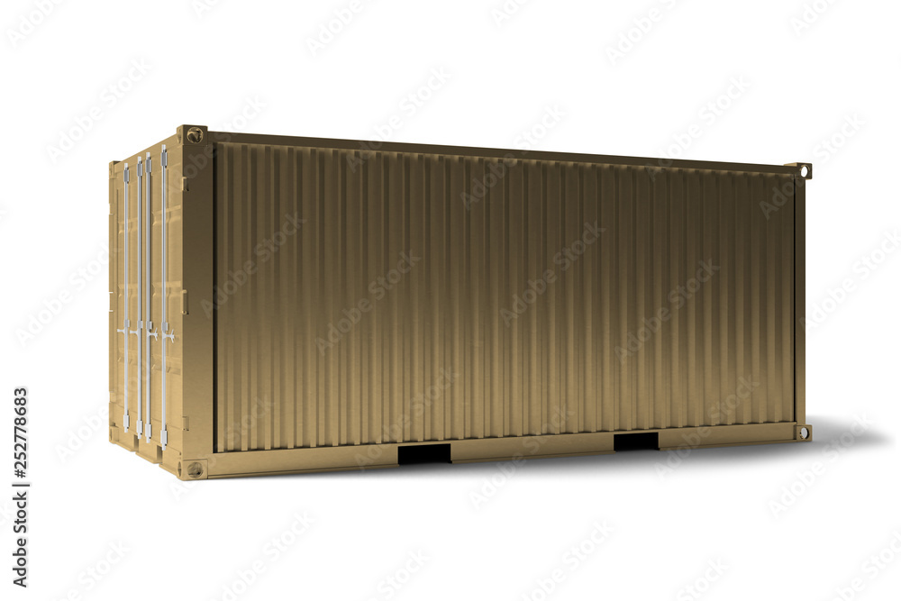 Aufkleber mock up of a container on a dock - 3d rendering