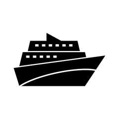 Obraz premium Yacht monochrome icon - vector