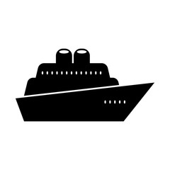 Obraz premium Yacht monochrome icon - vector