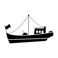 Fishing boat icon in trendy isolated on white background. vector illustration, EPS 10. vector
