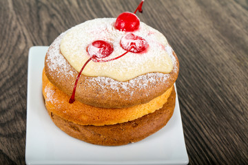 Pancake with cherry
