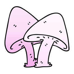 quirky gradient shaded cartoon mushrooms
