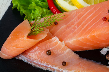 Salted salmon fillet