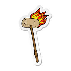 sticker of a cartoon croquet mallet and ball