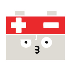 Fototapeta premium flat color retro cartoon car battery