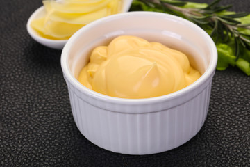 Cheese sauce in the bowl