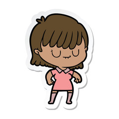 sticker of a cartoon woman