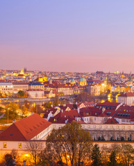 Obraz premium skyline Prague twilight Czech cityscape
