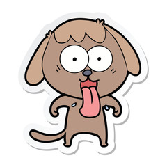 sticker of a cute cartoon dog
