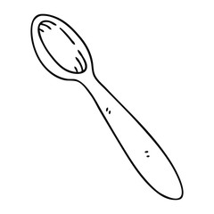quirky line drawing cartoon wooden spoon
