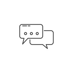 Speech Bubble Related Vector Line Icon. Isolated on White Background. Editable Stroke.