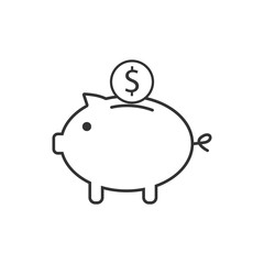 Bank, finance, money, pig, saving icon. Vector illustration, flat design.
