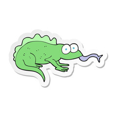 sticker of a cartoon lizard