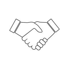 Hand, handshake icon. Vector illustration, flat design.