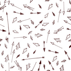 vector seamless pattern made with different sketchy arrows. printed goods.