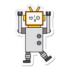 sticker of a cute cartoon robot