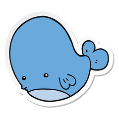 sticker of a cartoon whale