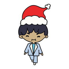 christmas cartoon of kawaii boy