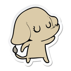 sticker of a cute cartoon elephant