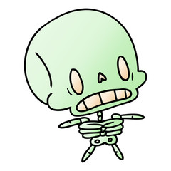 gradient cartoon kawaii cute dead skeleton