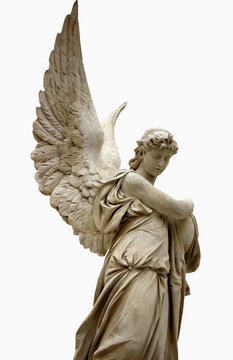 Beautiful angel with big wings. Guardian Angel. Angel savior