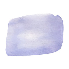 Blue watercolor vector spot, hand drawn watercolor stain smear brush, isolated on white background
