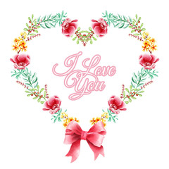 floral wreath love watercolor