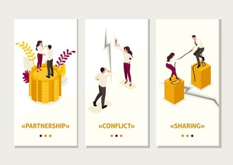 Isometric Conflict of Partners in Business
