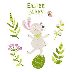 Easter card with a bunny