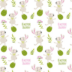 Obraz premium Seamless pattern with Easter bunny