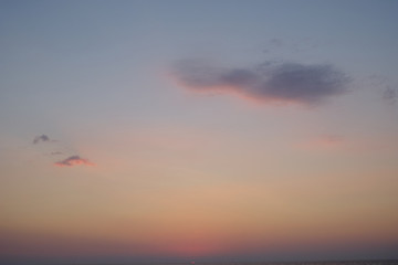Vanilla sky with clouds in the tropics evening time