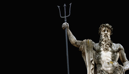 Statue of the Roman god of water of Neptune. In Greek mythology, Poseidon