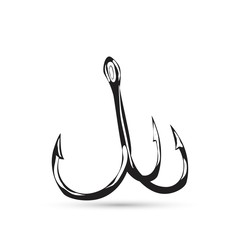 Fishing hook isolated on white vector illustration