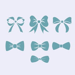 Set of graphical decorative bows.