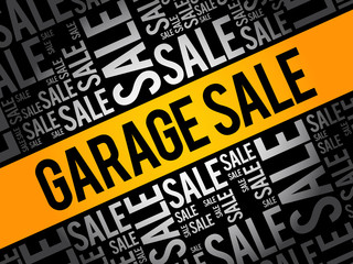 GARAGE SALE word cloud collage, business concept background