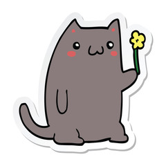 sticker of a cute cartoon cat