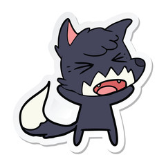 sticker of a angry cartoon fox