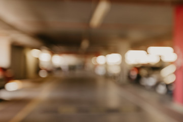 Obraz premium Blurred image Parking garage for background