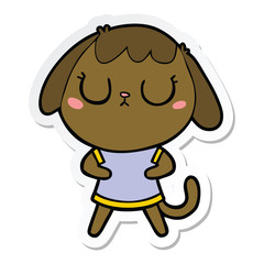 sticker of a cute cartoon dog