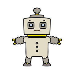 quirky hand drawn cartoon robot