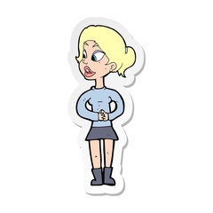 sticker of a cartoon girl talking