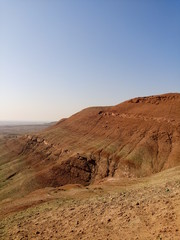 Fototapeta na wymiar Mountains in Turkmenistan. The foot of the mountains in Kuiten 