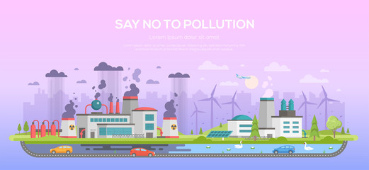 Obraz premium Say no to pollution - modern flat design style vector illustration