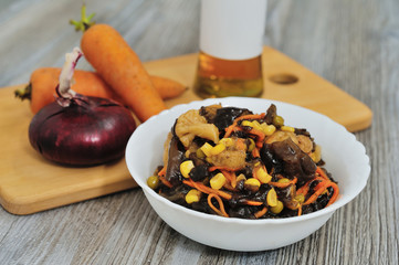 Salad of pickled sea kale and carrots