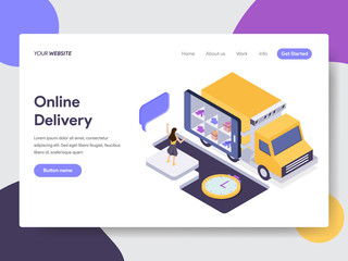 Landing page template of Online Tracking Illustration Concept. Isometric flat design concept of web page design for website and mobile website.Vector illustration