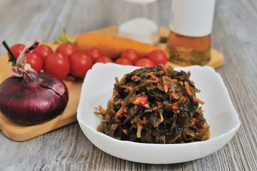 Salad of pickled sea kale and carrots