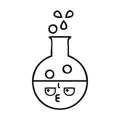 line drawing cartoon test tube