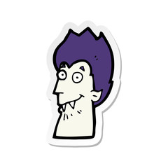 sticker of a cartoon vampire head