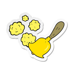 sticker of a cartoon hand bell